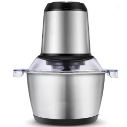 Tocator Electric Multifunctional Q JR842 650W cu 2 Viteze din Inox pentru Carne Fructe si Legume Capacitate 3L
