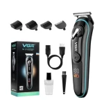 Trimmer profesional de tuns VGR V 075 cu afisaj LED si 4 piepteni
