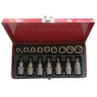 Trusa 16 piese 1/2 chei tubulare torx si capete biti torx