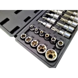 Trusa 29 piese Chei Tubulare Torx si Capete Biti Torx