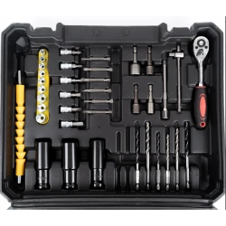 Trusa autofiletanta de impact 2 acumulatori 36V 8Ah 38 accesorii GALBENA