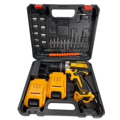 Trusa Bormasina cu percutie 2 acumulatori 36V 5Ah cu 26 accesorii