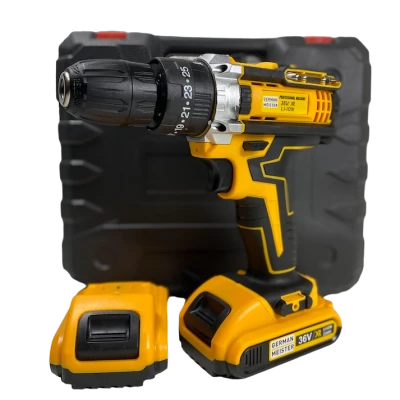 Trusa Bormasina cu percutie 2 acumulatori 36V 5Ah cu 26 accesorii