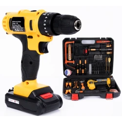 Trusa Bormasina cu percutie 2 acumulatori  24 V 6A + accesorii  110 PIESE