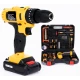 Trusa Bormasina cu percutie 2 acumulatori  24 V 6A + accesorii  110 PIESE