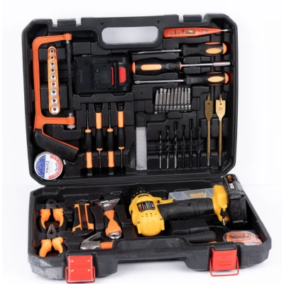 Trusa Bormasina cu percutie 2 acumulatori  24 V 6A + accesorii  110 PIESE