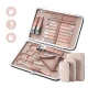 Trusa completa Mani Pedi de 18 piese din OTEL Inoxidabil si Accesorii Pentru Ingrijire Faciala ROZ