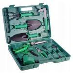 Trusa de gradinarit completa servieta platic VERDE 10 piese MX992 