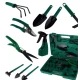 Trusa de gradinarit completa servieta platic VERDE 10 piese MX992 