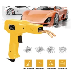 Trusa neagra cu Pistol de lipit din plastic cu capse termice 100W