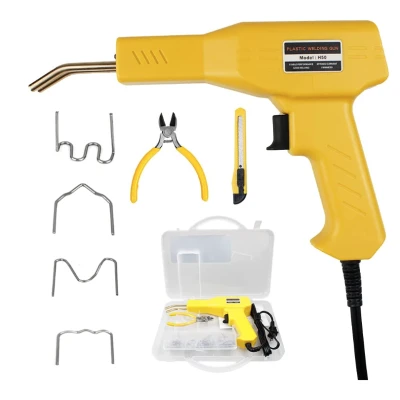 Trusa neagra cu Pistol de lipit din plastic cu capse termice 100W