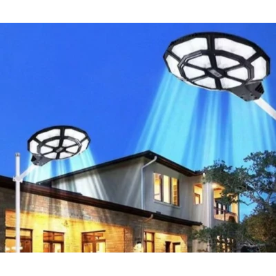 UB Lampa solara stradala  990 LED putere 1000W cu telecomanda ROTUNDA SUS