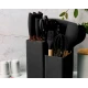 UB Set de 19 piese NEGRE ustensile de bucatarie cu tocator si suport depozitare inclus NEGRE