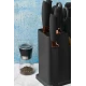 UB Set de 19 piese NEGRE ustensile de bucatarie cu tocator si suport depozitare inclus NEGRE