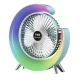 UB Ventilator de birou rotativ Andowl Q FS800 cu iluminare LED RGB roz
