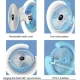 UB Ventilator de birou rotativ Andowl Q FS800 cu iluminare LED RGB roz