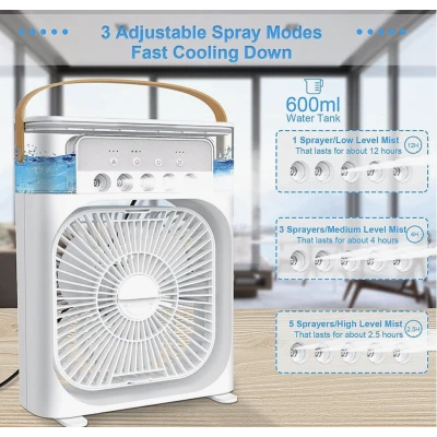 UB Ventilator portabil cu umidificator incorporat conectare USB cu lumina de noapte