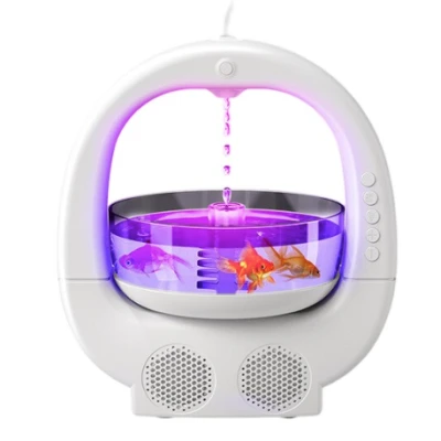 Umidificator antigravitatie cu difuzor bluetooth si efect vizual picaturi Model Y11 cu rezervor si Iluminare LED