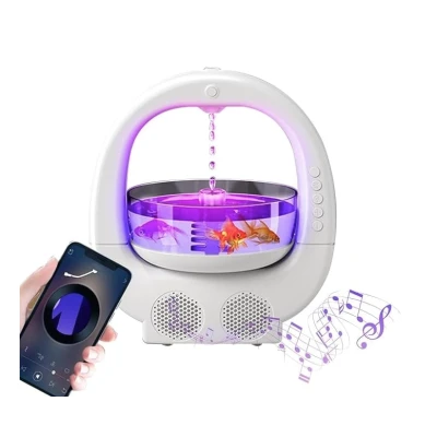 Umidificator antigravitatie cu difuzor bluetooth si efect vizual picaturi Model Y11 cu rezervor si Iluminare LED
