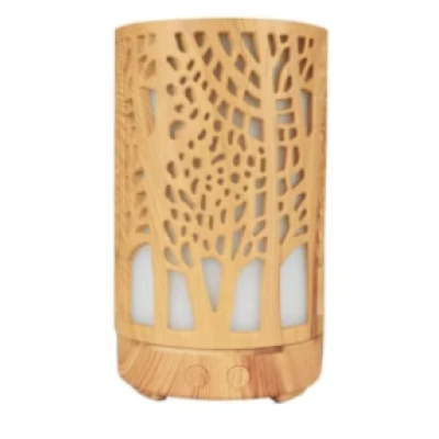 Umidificator aromaterapie ultrasunet model copac rezervor 200 ml 7 culori led lemn deschis