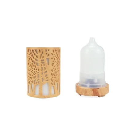 Umidificator aromaterapie ultrasunet model copac rezervor 200 ml 7 culori led lemn deschis