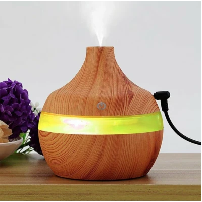 Umidificator purificator aromaterapie ultrasunete cu iluminare RGB 300ml