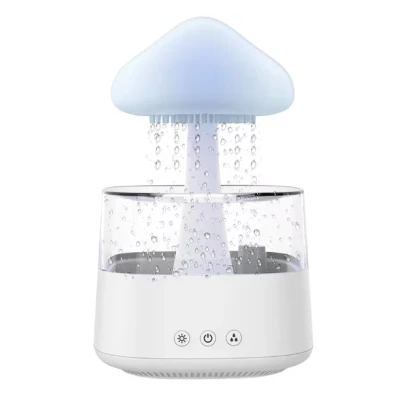 Umidificator stil CIUPERCA din ABS cu telecomanda 450 ml alb