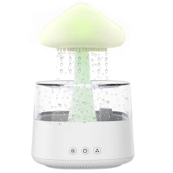 Umidificator stil CIUPERCA din ABS cu telecomanda 450 ml alb