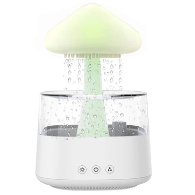 Umidificator stil CIUPERCA din ABS cu telecomanda 450 ml alb