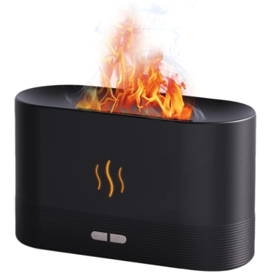 Umidificator Ultrasonic Cu Efect Flacara Silentios Negru