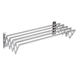Uscator rufe din aluminiu retractabil cu prindere in perete si 5 bare