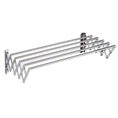 Uscator rufe din aluminiu retractabil cu prindere in perete si 5 bare