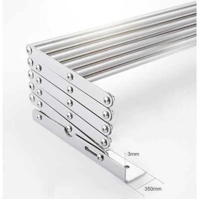 UB Uscator rufe din aluminiu retractabil cu prindere in perete si 5 bare