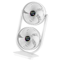 Ventilator de birou cu cap dublu silentios puternic reglabil cu 3 viteze