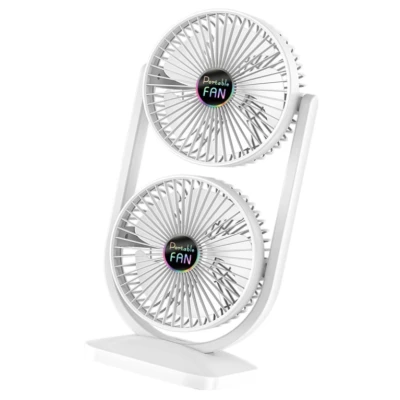 Ventilator de birou cu cap dublu silentios puternic reglabil cu 3 viteze
