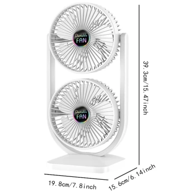 Ventilator de birou cu cap dublu silentios puternic reglabil cu 3 viteze
