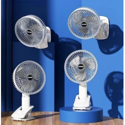 Ventilator de birou portabil cu clips reincarcabil silentios cu 3 viteze