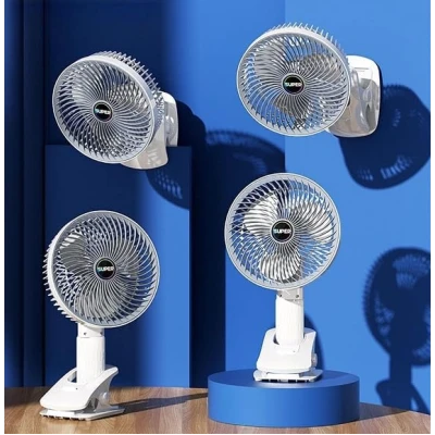 Ventilator de birou portabil cu clips reincarcabil silentios cu 3 viteze