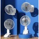 Ventilator de birou portabil cu clips reincarcabil silentios cu 3 viteze