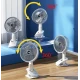 Ventilator de birou portabil cu clips reincarcabil silentios cu 3 viteze
