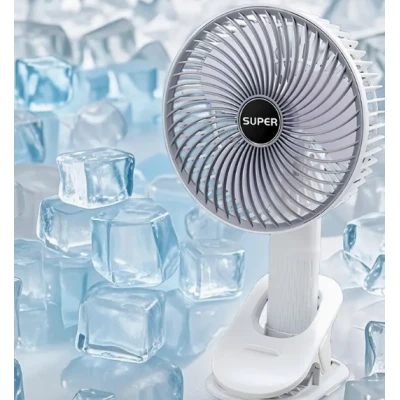 Ventilator de birou portabil cu clips reincarcabil silentios cu 3 viteze
