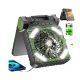 Ventilator de camping cu baterie de 10400Mah solar pentru exterior cu lumina led cu 4 viteze