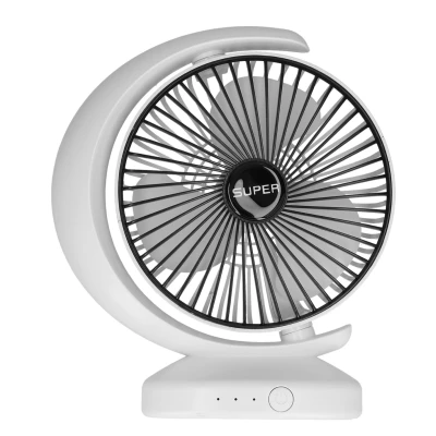 Ventilator mic de birou alimentat prin USB 3 viteze culoare alba