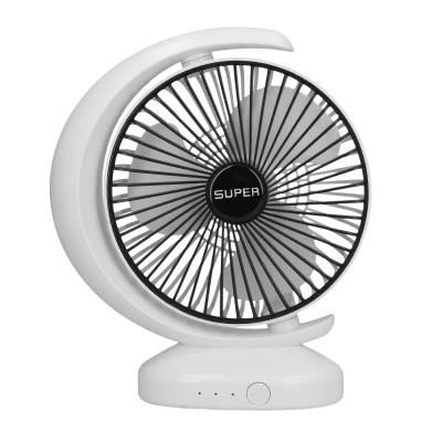 Ventilator mic de birou alimentat prin USB 3 viteze culoare alba