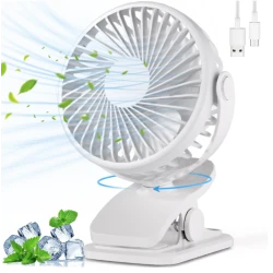 Ventilator portabil cu clip rotire 360 cu 3 viteze ultra silentios incarcare rapida Q T74