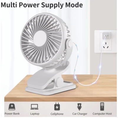 Ventilator portabil cu clip rotire 360 cu 3 viteze ultra silentios incarcare rapida Q T74