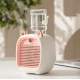 Ventilator portabil de birou cu incarcare USB si umidificare urechi pisica