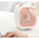 Ventilator portabil de birou cu incarcare USB si umidificare urechi pisica
