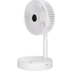 Ventilator portabil de masa cu incarcare prin USB cu 3 Trepte de viteza Alb