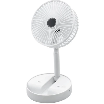 Ventilator portabil de masa cu incarcare prin USB cu 3 Trepte de viteza Alb